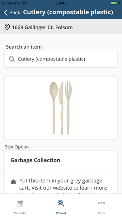 Folsom Waste Collection Screenshot