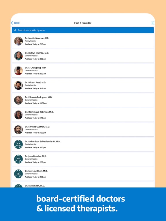MDLIVE iPad screenshot 5 - Medical app
