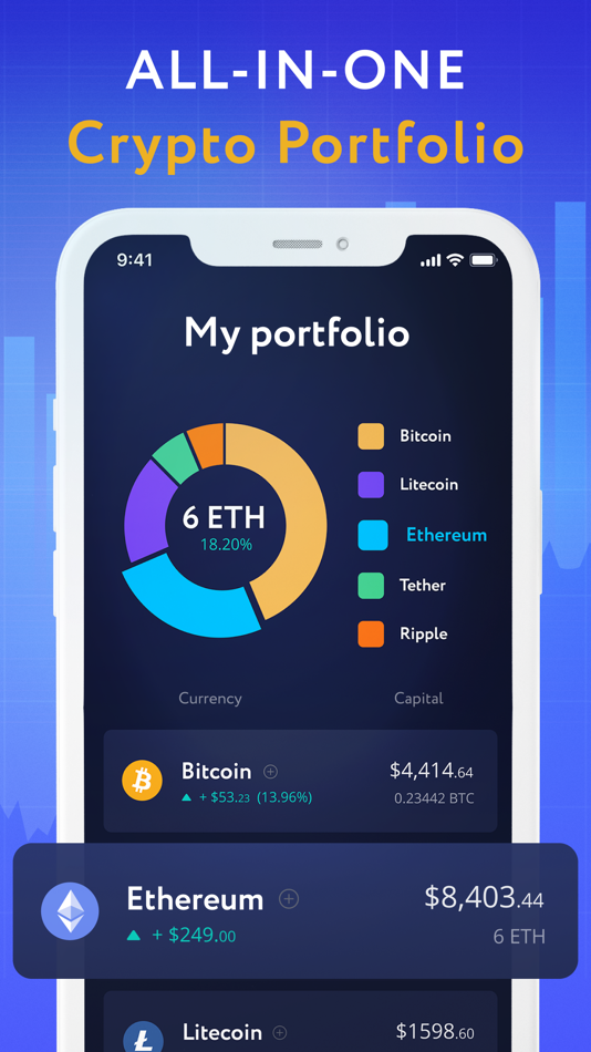 #1. Crypto tracker by CoinTrack (iOS) By: V K