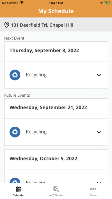 Orange County NC Recycles Screenshot