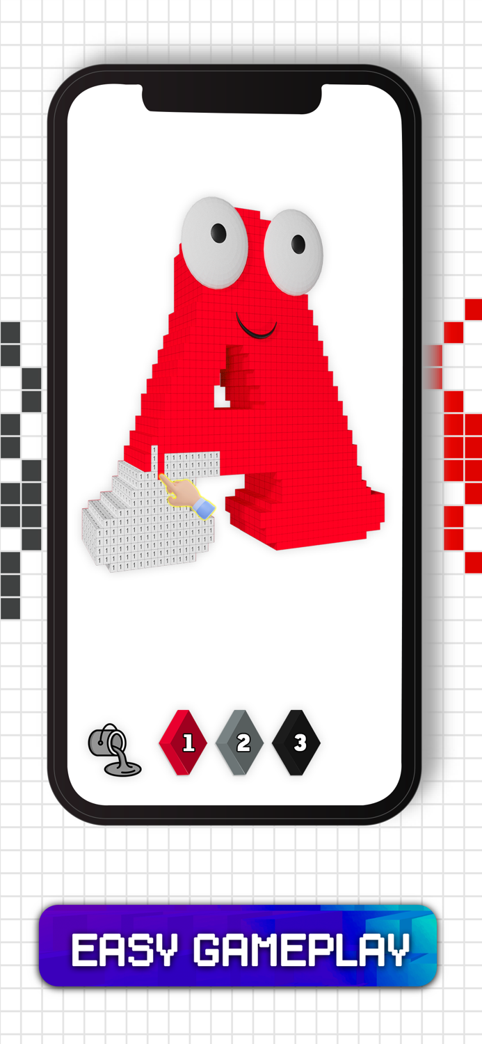 Alphabets 3D Number Color