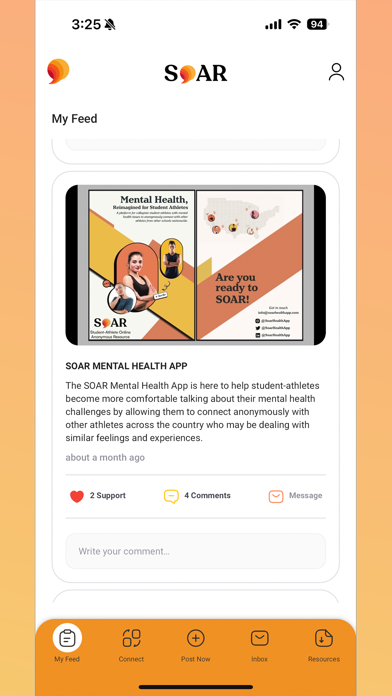 SOAR Health App iPhone screenshot 1 - Social Networking app