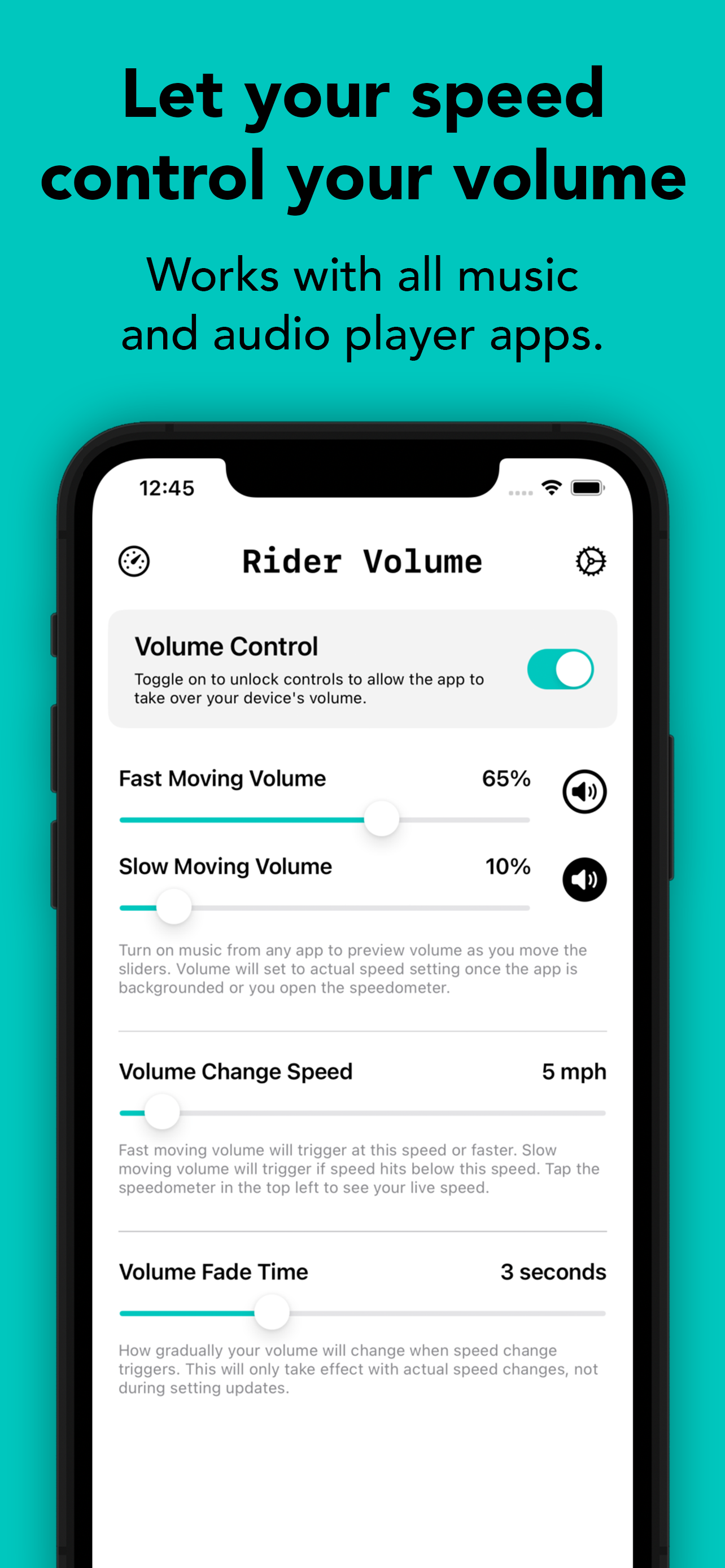 Ski Speed Music Control