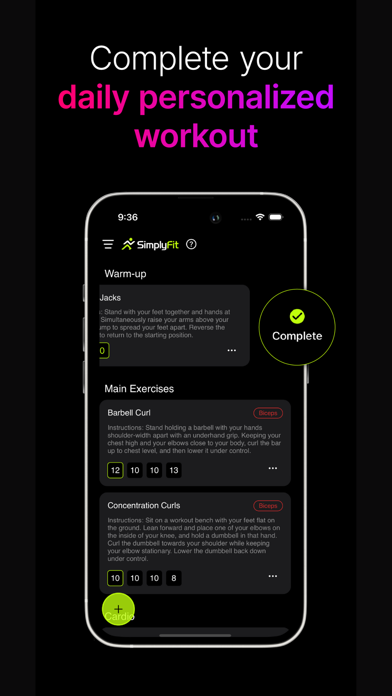 SimplyFit: Your Fitness Mentor Screenshot