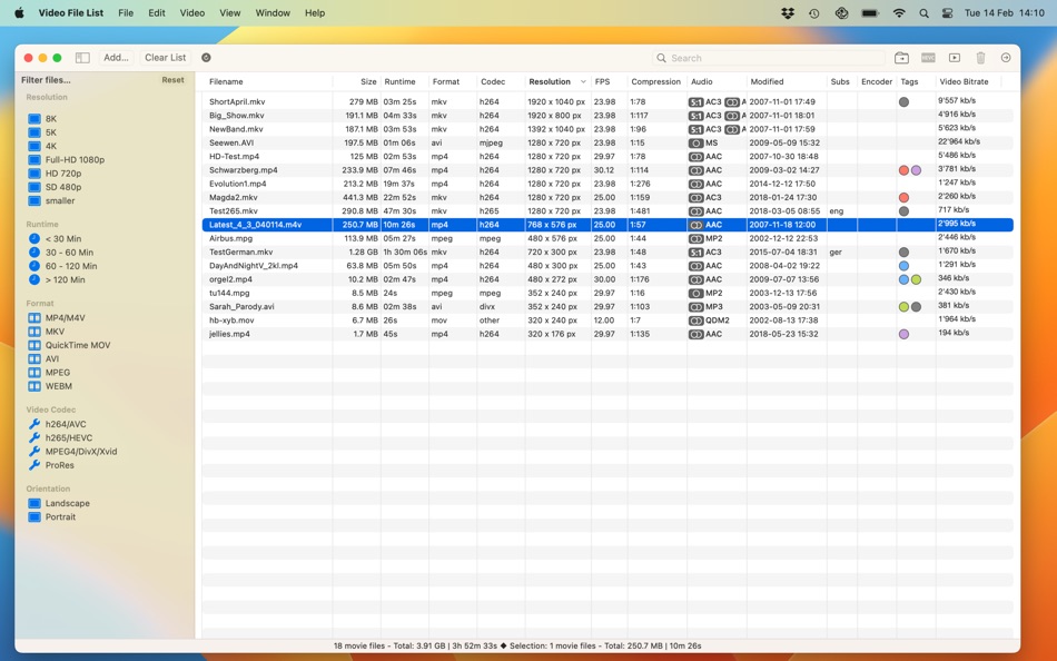 Video File List - 1.11 - (macOS)