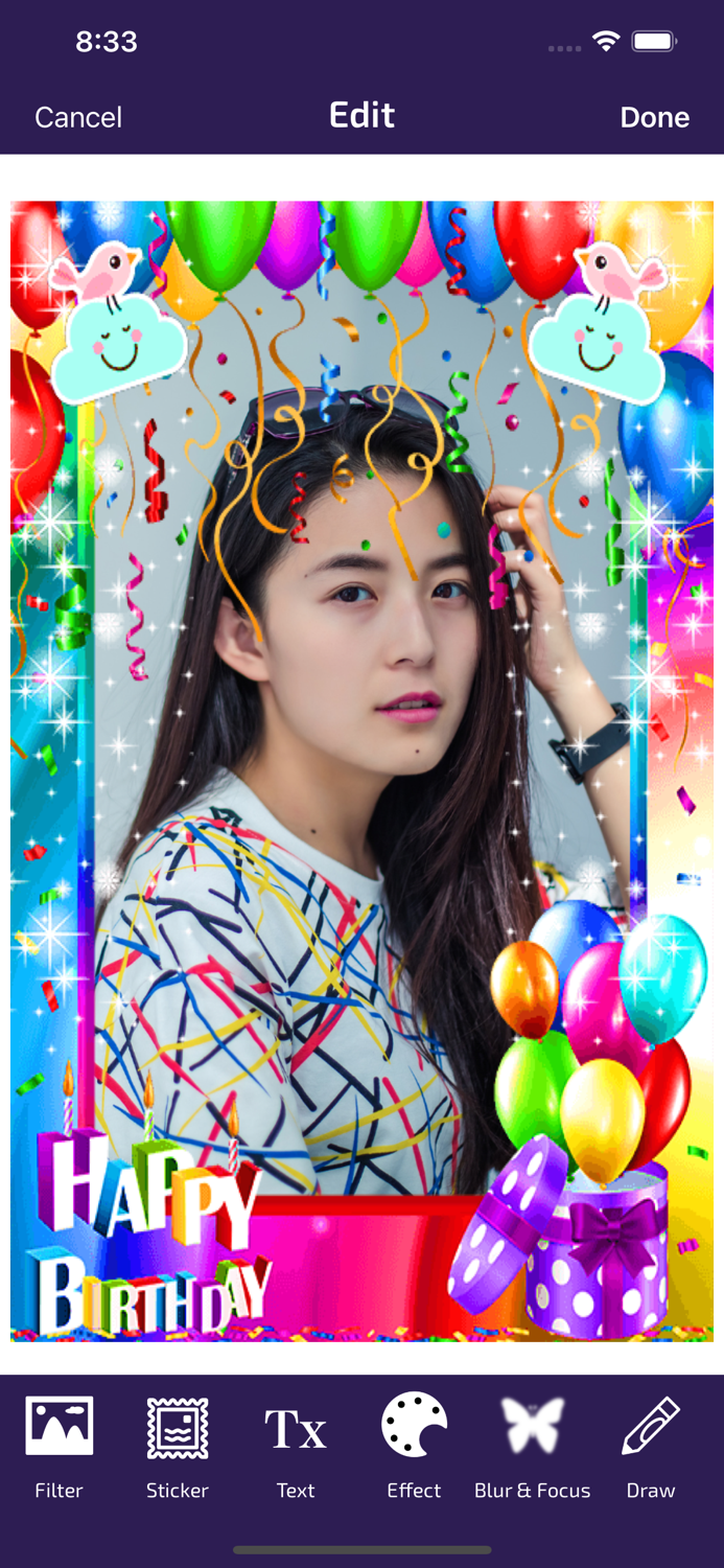 Birthday Photo Frames - Editor