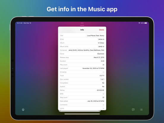 Screenshot #5 pour Music Info — Song Metadata