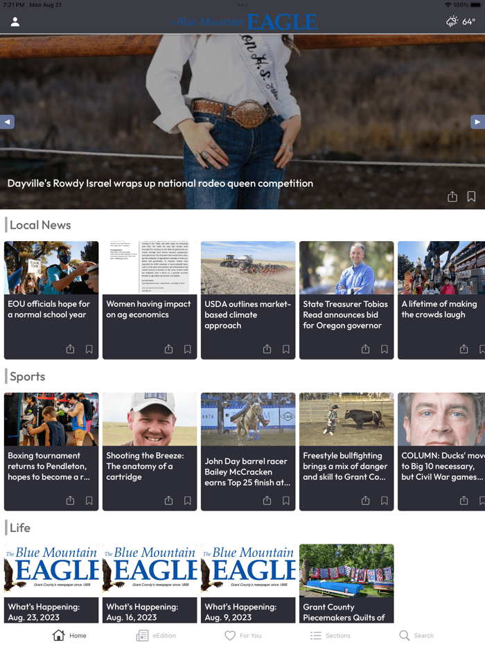 Blue Mountain News and eEdition