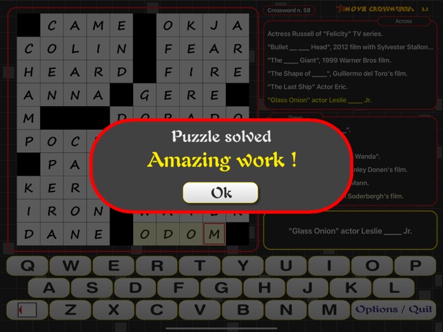 Movie Themed Crosswords