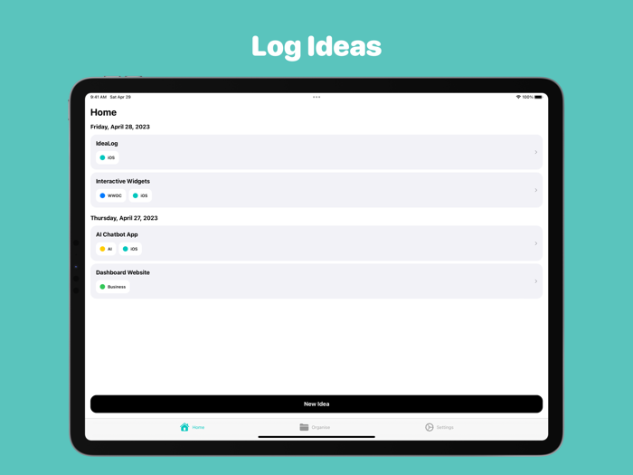 Thoughts and Ideas List IdeaLog