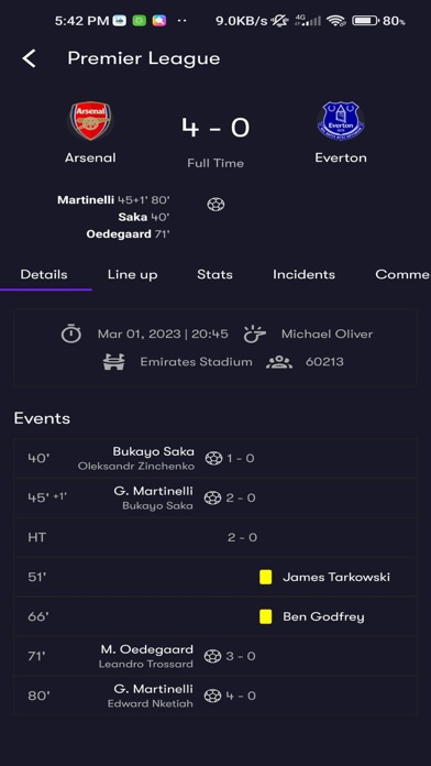 Scores - Live score updates Screenshot