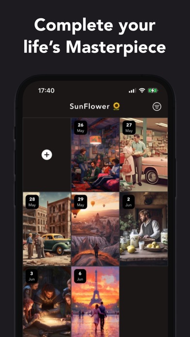 Sunflower Illustrated AI Diary Screenshot