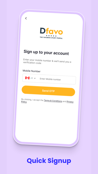 Dfavo-Study Abroad Platform Screenshot