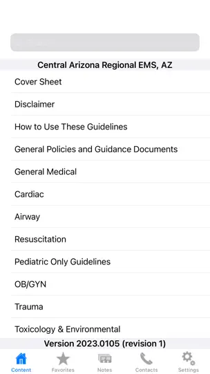 Central Arizona EMS Guidelines iPhone Screenshot 2