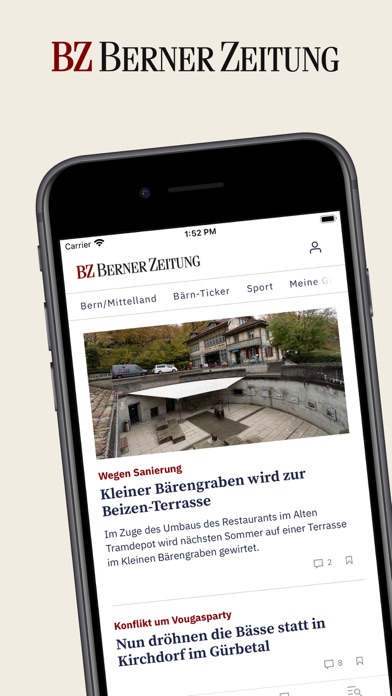 BZ Berner Zeitung News Screenshot