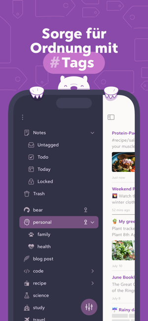 ‎Bear - Private Notizen Screenshot