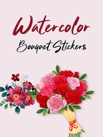 Watercolor Bouquets Stickersのおすすめ画像1