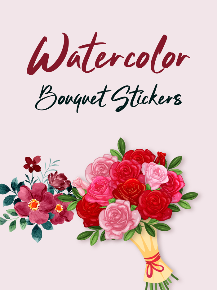 Watercolor Bouquets Stickers
