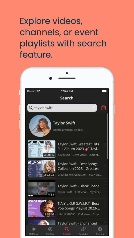 #4. MeMusic - Stream Music, Video (iOS) By: Trong Le