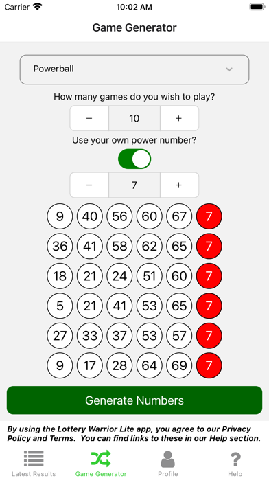 Lottery Warrior Lite Screenshot