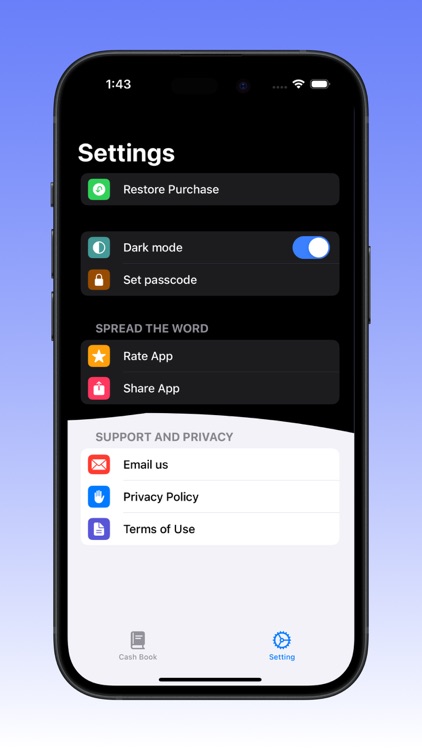 CashBook: Cash management