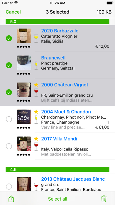Wines V2 - wine notes Screenshot