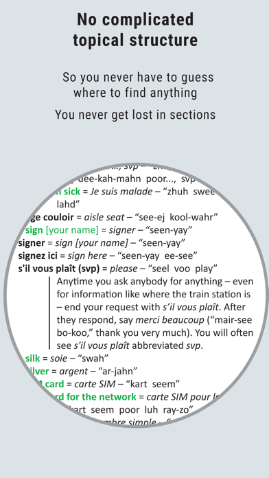 Traveler’s French Cheat Sheet Screenshot