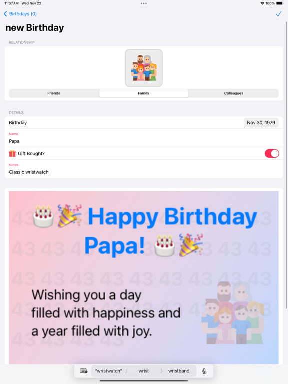 Screenshot #5 pour Simple Birthday Tracker Diary