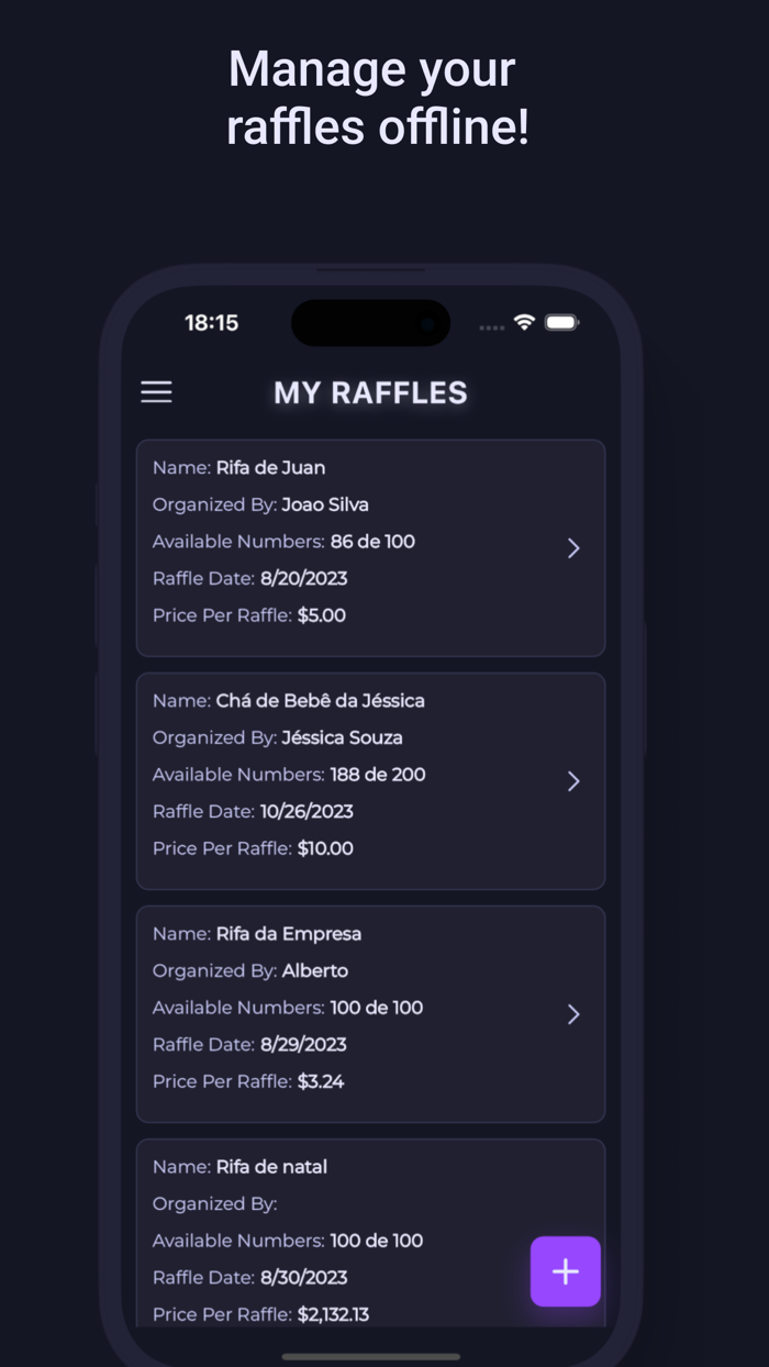 Easily create Manage raffles