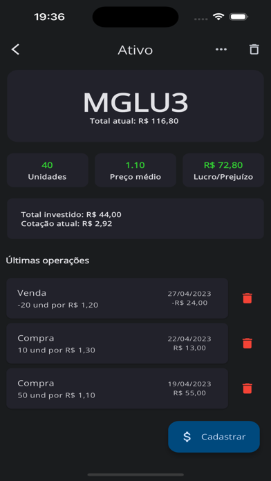 MF: Carteira de Investimentos Screenshot