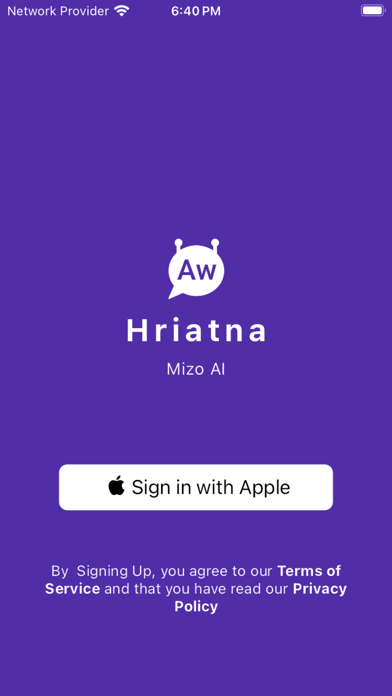 Hriatna Mizo Chatbot Screenshot