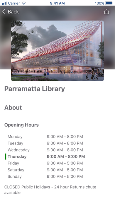 City of Parramatta Library Screenshot