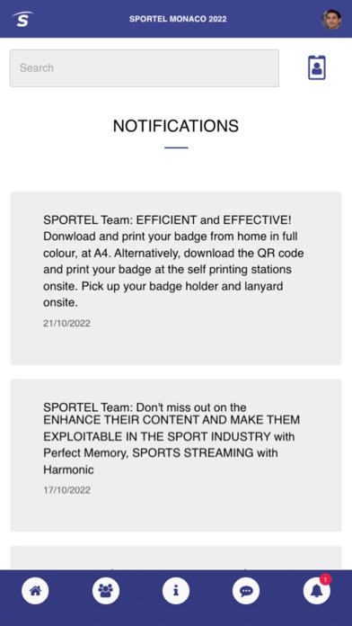 SPORTEL Connect Screenshot