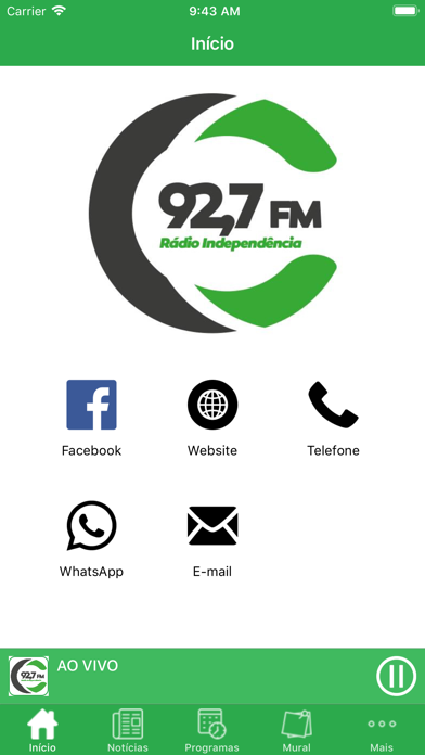 Rádio Independência 92,7 FM Screenshot