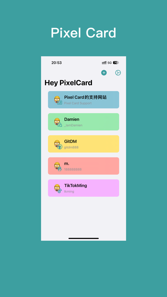 #1. 像素名片 (iOS) 由: 德铭 何