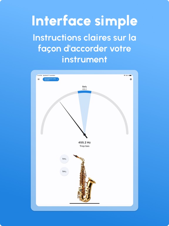 Screenshot #5 pour Accordeur Saxophone LikeTones