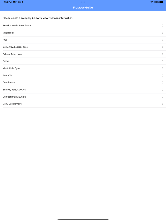 Fructose Guide iPad app afbeelding 1