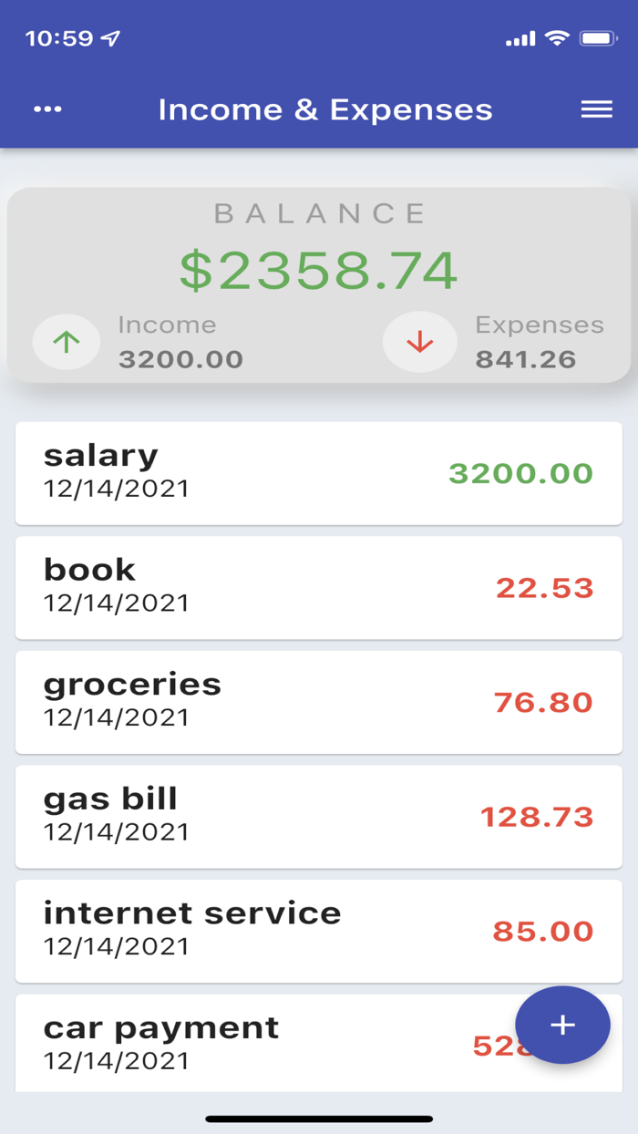Income and Expense Tracker