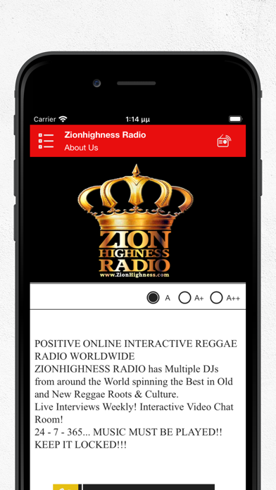 Zionhighness Radio Screenshot