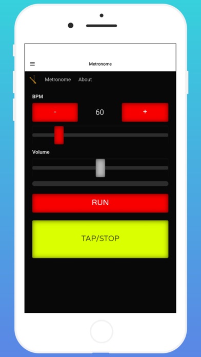 Metronome App. Screenshot