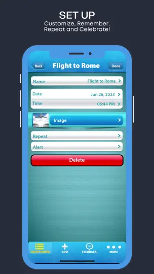 Captura de pantalla de Holiday And Vacation Countdown en iPhone 3