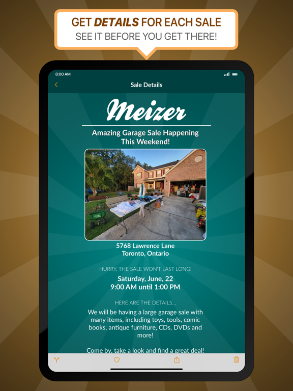 Meizer Garage Sales iPad screenshot 4 - Shopping app