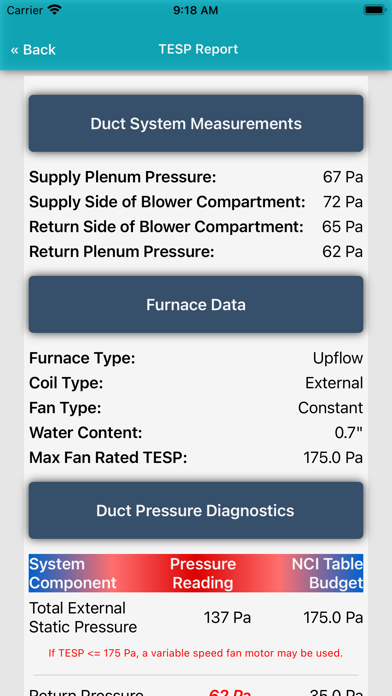 IHWAP Diagnostics Screenshot