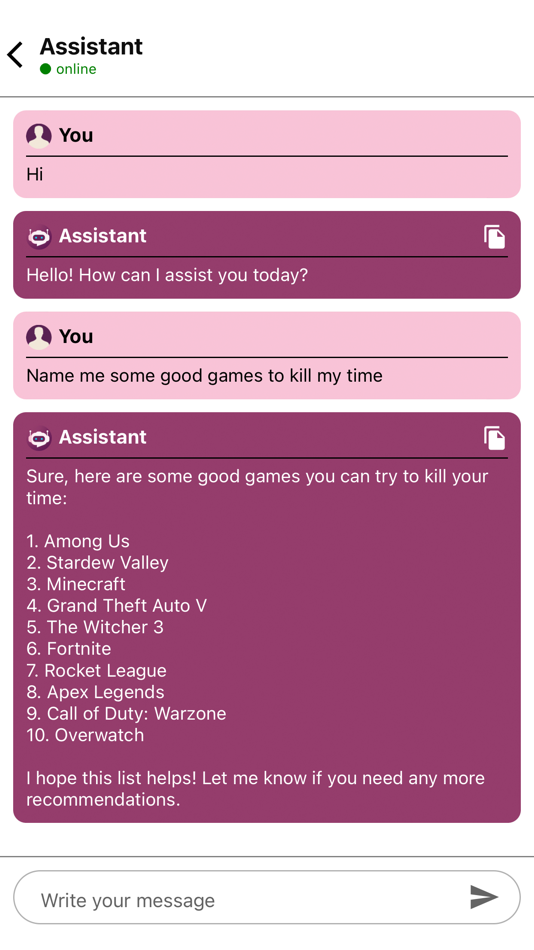 #5. AI Chatbot: AI Assistant (iOS) 由: Hanh Vu
