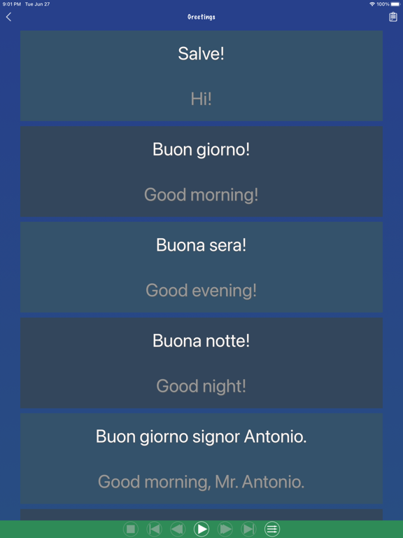 Italian Phrase Book Learn Screenshots