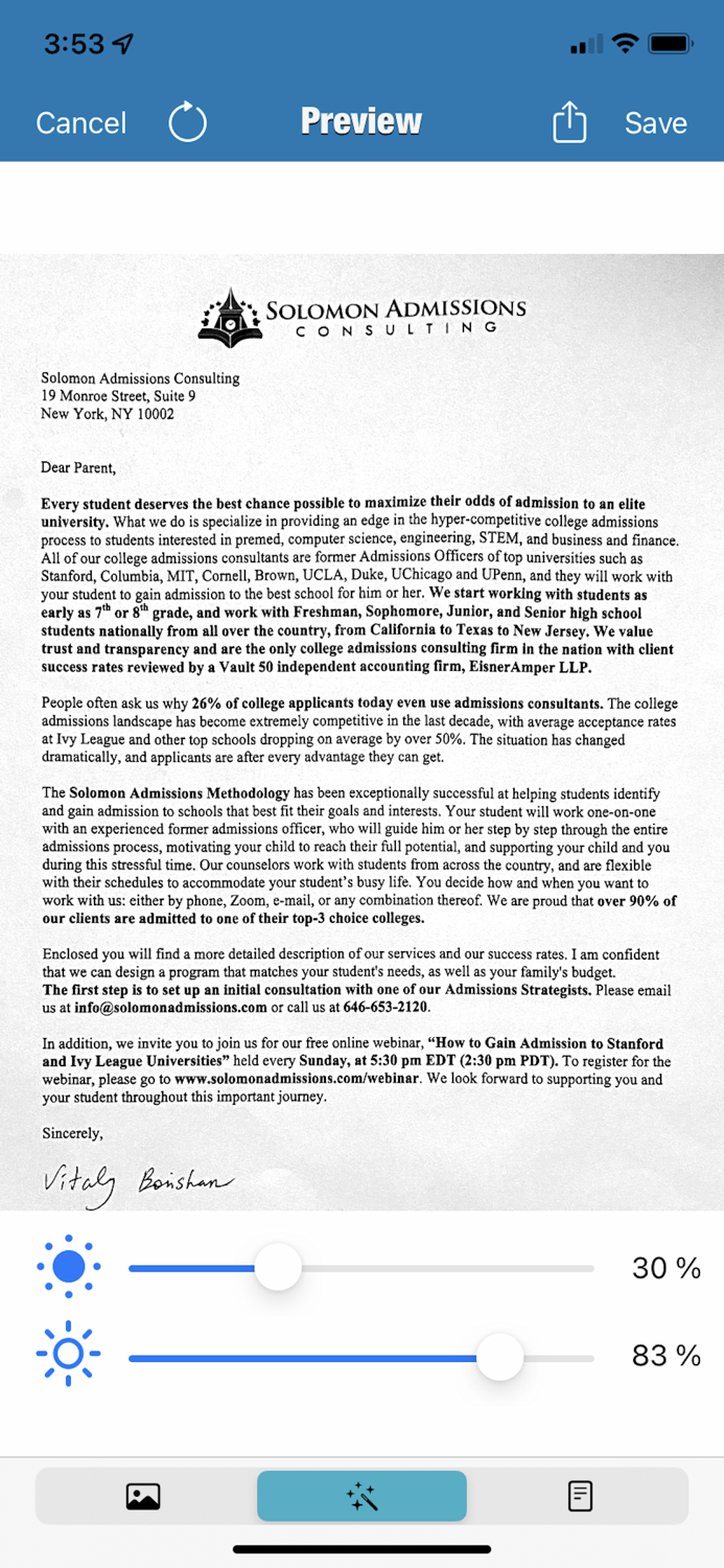 MyScan3 capture and share PDF