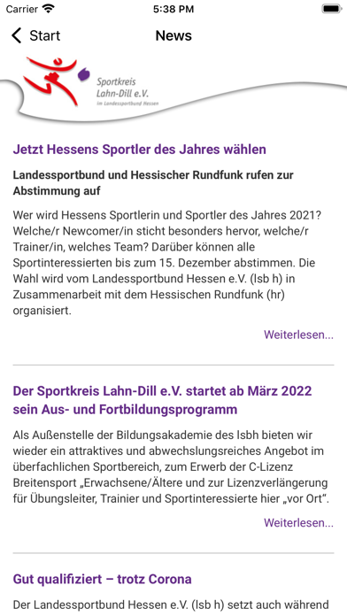 Sportkreis Lahn-Dill e.V. Screenshot