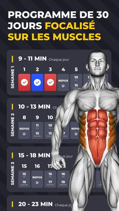 Screenshot #3 pour Des muscles abdominaux