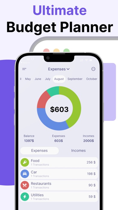 Budget Planner App: Up! Screenshot