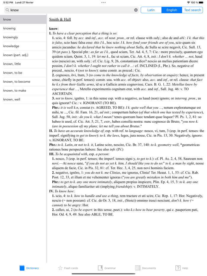 Scriba Latin Dictionary